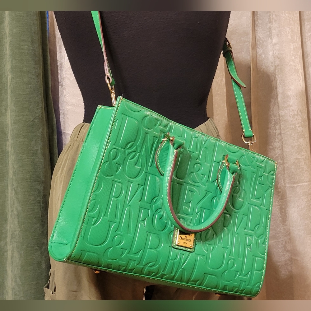 Dooney & Bourke Bright Green Embossed Satchel